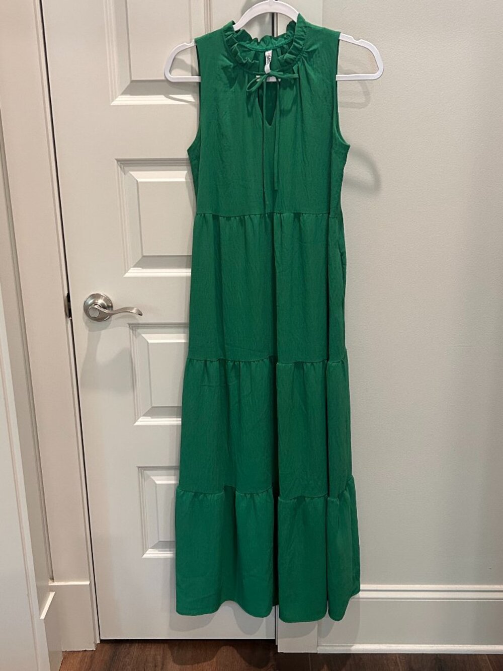 2 Hearts Green Maxi Tiered Sleeveless Dress